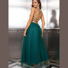 Lace-Up Backless Mesh Dress - VacationGrabs