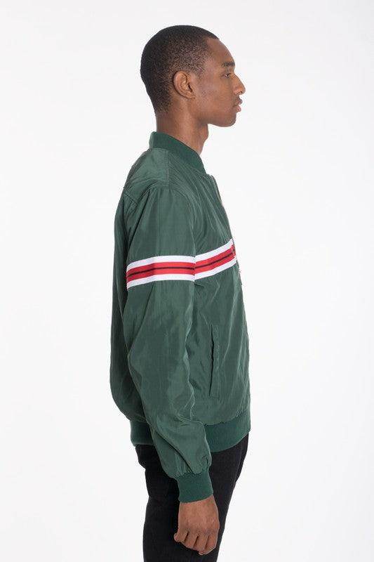 Luxury Woven Taped Bomber Jacket - VacationGrabs