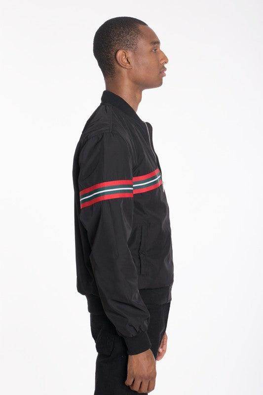 Luxury Woven Taped Bomber Jacket - VacationGrabs