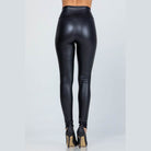 High waist PU leather leggings - VacationGrabs