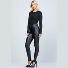 High waist PU leather leggings - VacationGrabs