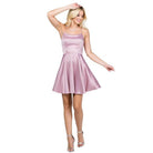 Satin Crisscross Back Cocktail Party Dress - VacationGrabs