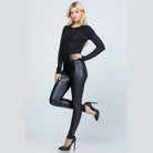 High waist PU leather leggings - VacationGrabs