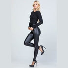 High waist PU leather leggings - VacationGrabs