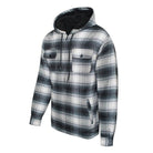 Men's Flannel Sherpa Lined Jacket with Hood - VacationGrabs