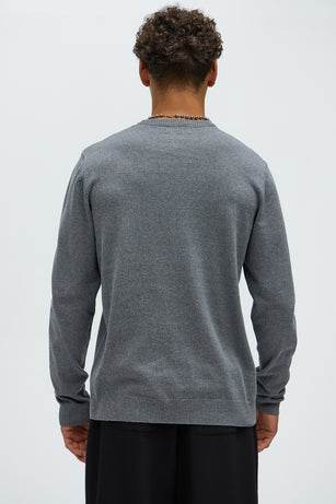 Mens Crewneck Sweater - Heather Grey - VacationGrabs