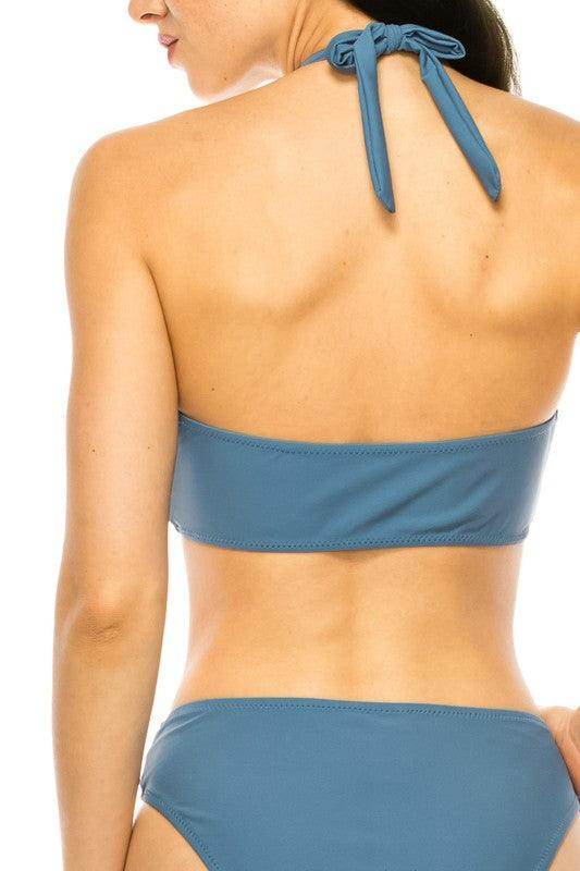 Two Piece Criss Cross Bow Tied Bikini - VacationGrabs