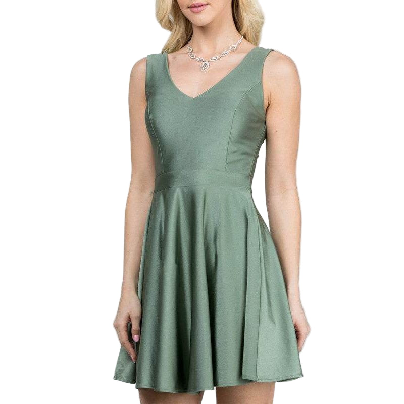 Sleeveless Dalia Fit and Flared Tricot Dress - VacationGrabs