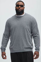 Mens Crewneck Sweater - Heather Grey - VacationGrabs