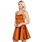 Satin Crisscross Back Cocktail Party Dress - VacationGrabs