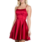 Satin Crisscross Back Cocktail Party Dress - VacationGrabs