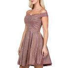 Off The Shoulder Skater Dress Jaquard - VacationGrabs