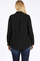 Plus Size Koshibo Roll Up Sleeve Top - VacationGrabs