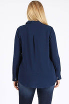 Plus Size Koshibo Roll Up Sleeve Top - VacationGrabs