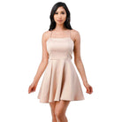 Satin Crisscross Back Cocktail Party Dress - VacationGrabs