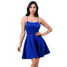 Satin Crisscross Back Cocktail Party Dress - VacationGrabs