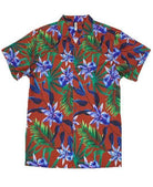 Men's Tropical Red Button Down Shirt Print - VacationGrabs