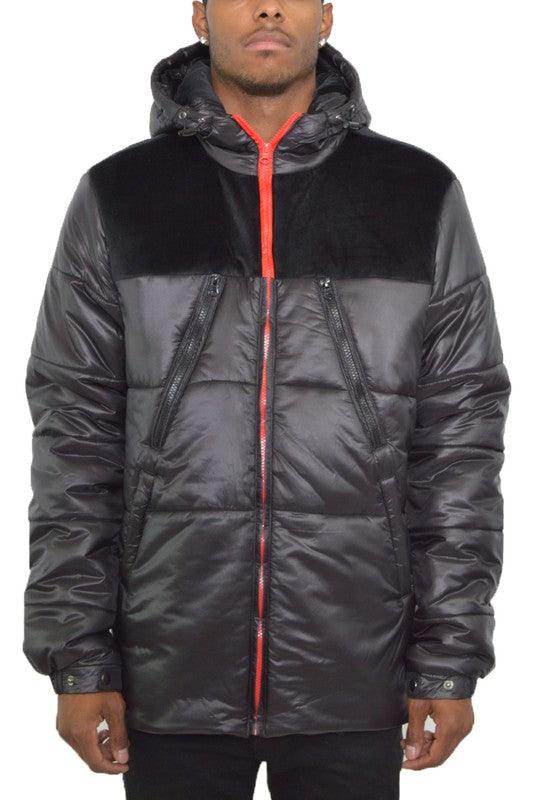 Mens Padded Buffle Puffer Jacket - VacationGrabs