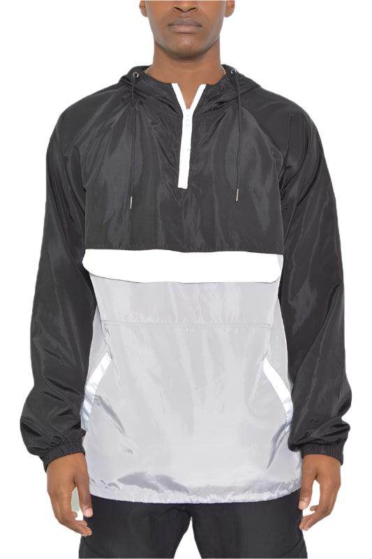 Color Block Anorak Jacket Pullover Windbreaker - VacationGrabs