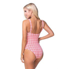 Plaid Cutout One Piece Swimsuit - VacationGrabs