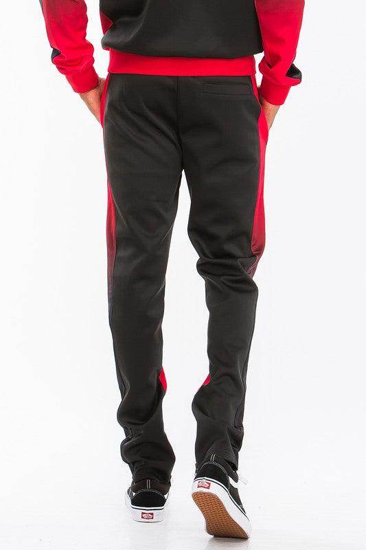 Men's Black/Red Full Zip Ombre Track Suit - VacationGrabs