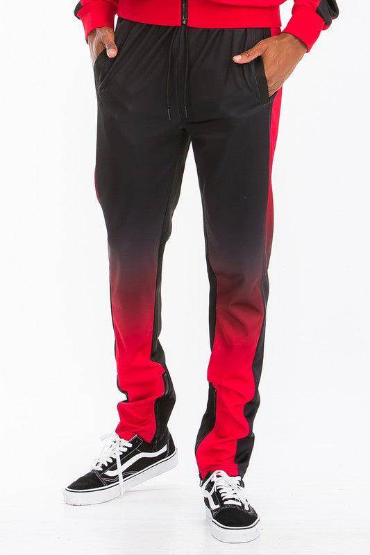 Men's Black/Red Full Zip Ombre Track Suit - VacationGrabs