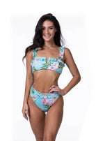 Mint Tropical Floral Bikini Set - VacationGrabs