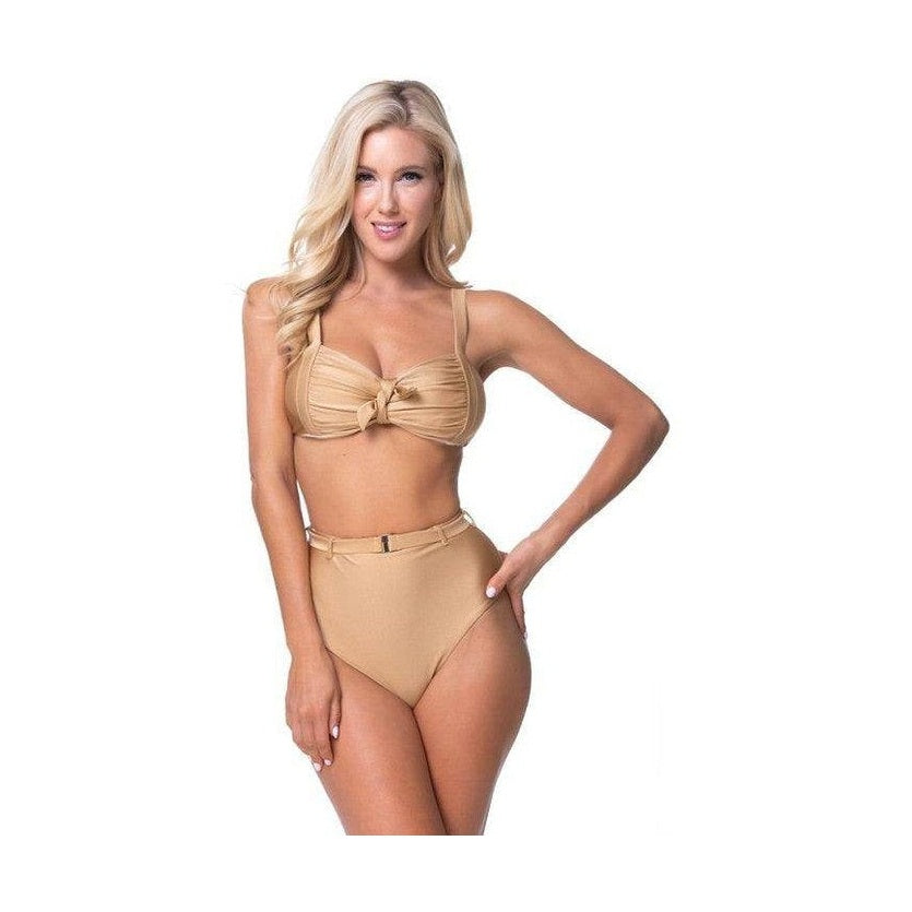Gold High Waist Bikini Set - VacationGrabs