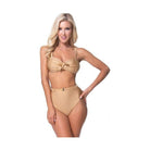 Women's Swimwear - 2PC Gold High Waist Bikini Set