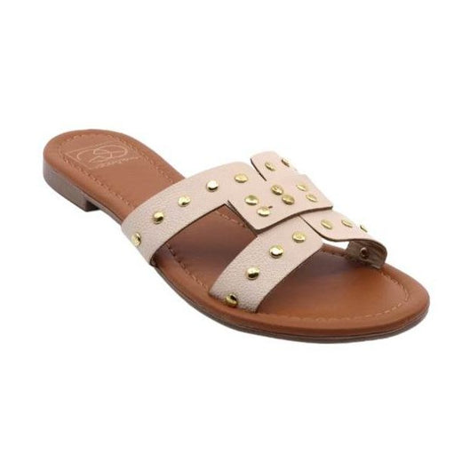 Women's Shoes Slide Sandal With Rivet Studs - VacationGrabs