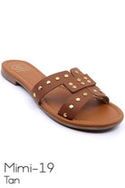 Women's Shoes Slide Sandal With Rivet Studs - VacationGrabs