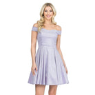 Off The Shoulder Skater Dress Jaquard - VacationGrabs