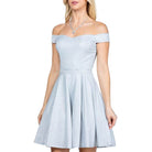 Off The Shoulder Skater Dress Jaquard - VacationGrabs