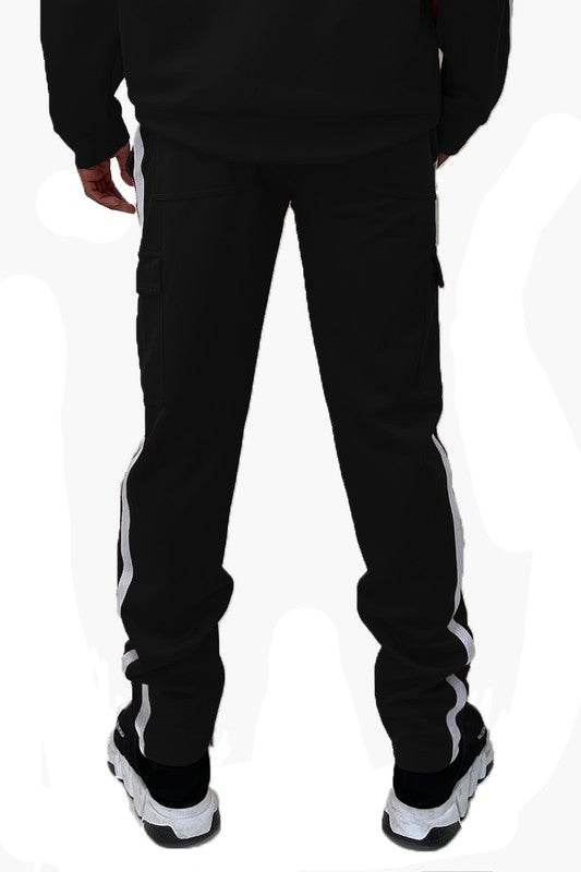 Two Stripe Cargo Pouch Track Pants - VacationGrabs