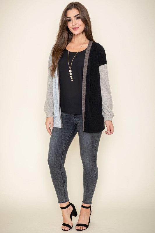 Color Block Knit Cardigan - VacationGrabs