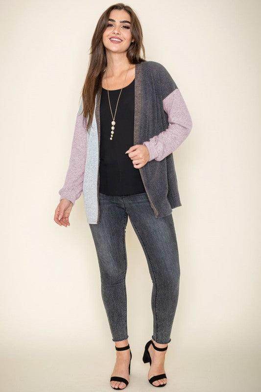 Color Block Knit Cardigan - VacationGrabs