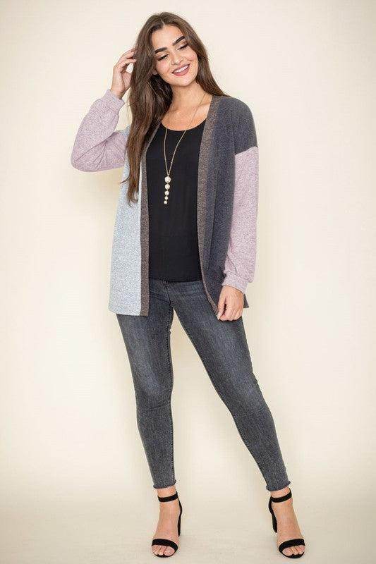 Color Block Knit Cardigan - VacationGrabs