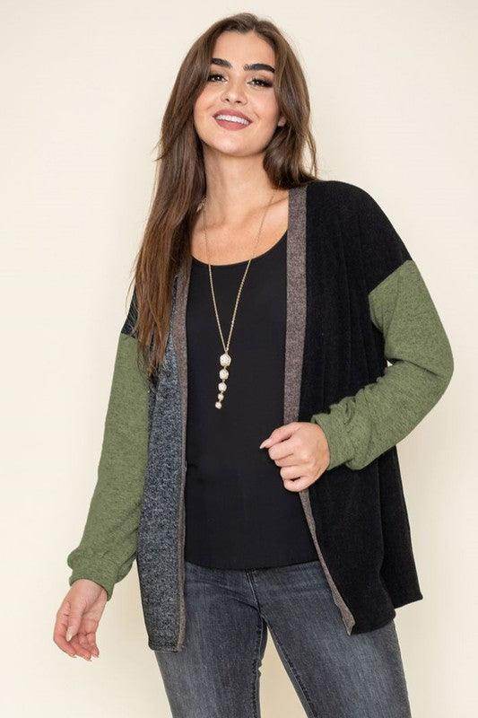 Color Block Knit Cardigan - VacationGrabs
