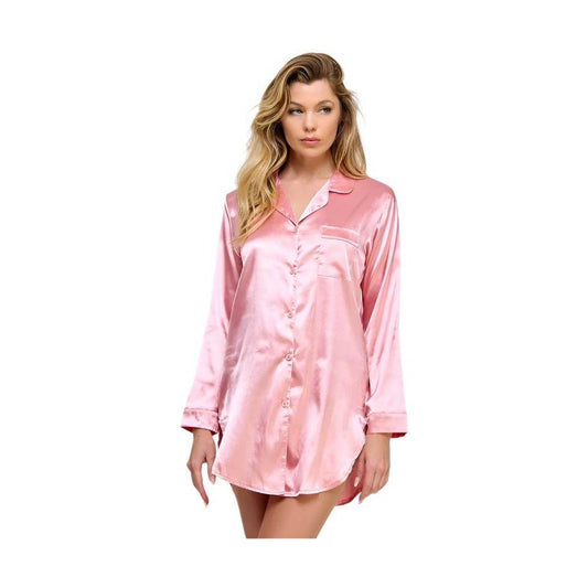Womens Sleepwear Kimberly Satin Sleepshirt - VacationGrabs