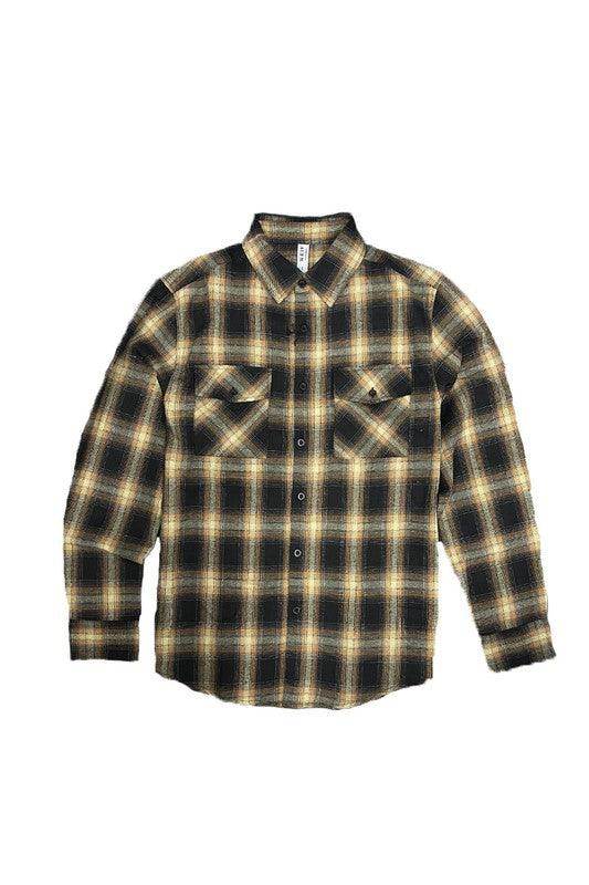 Full Plaid Checkered Flannel Long Sleeve - VacationGrabs