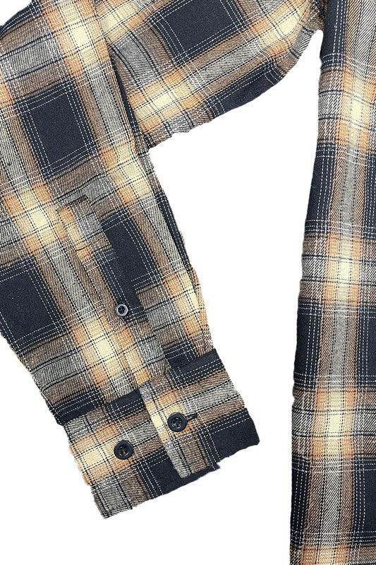 Full Plaid Checkered Flannel Long Sleeve - VacationGrabs