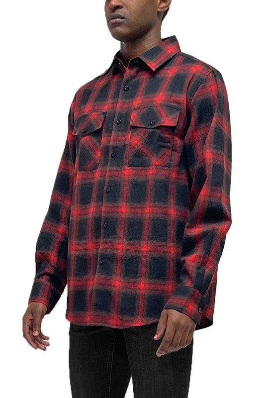 Full Plaid Checkered Flannel Long Sleeve - VacationGrabs
