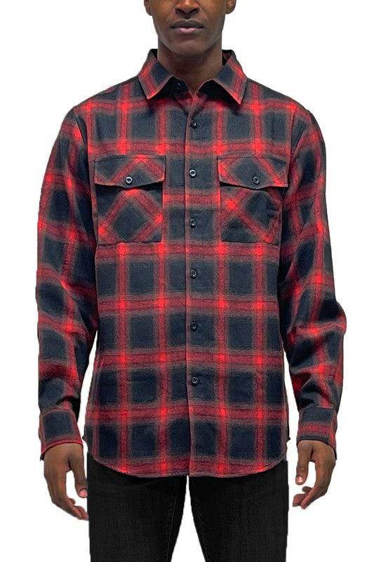 Full Plaid Checkered Flannel Long Sleeve - VacationGrabs