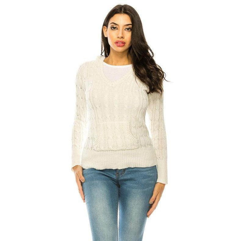Knit hoodie sweater - VacationGrabs