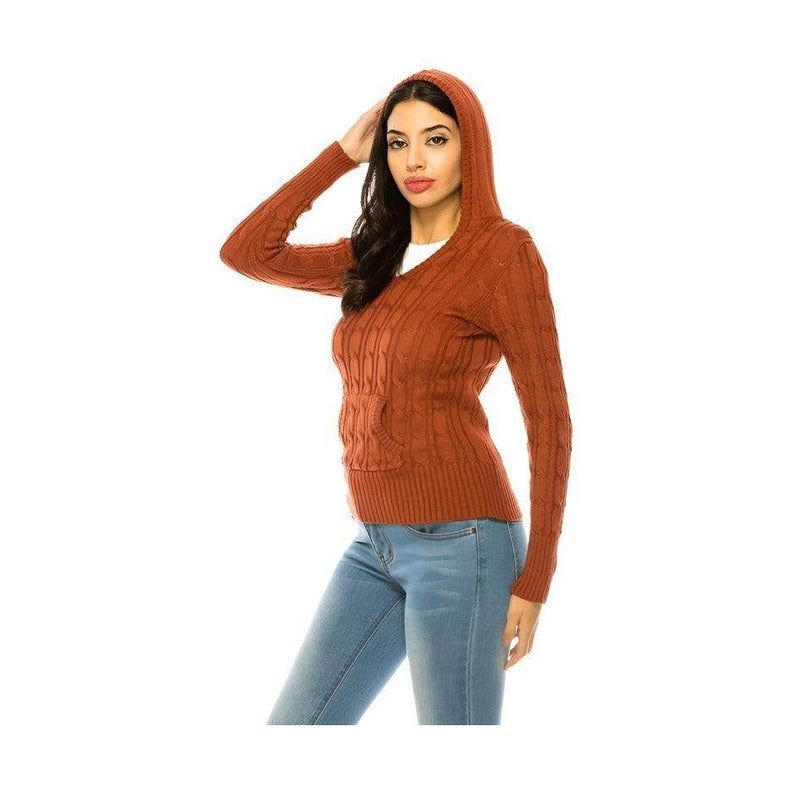 Womens Knit Hoodie Sweater - VacationGrabs