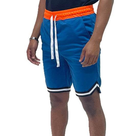 Solid Athletic Basketball Sports Shorts Chevron Trim - VacationGrabs