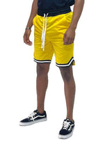 Solid Athletic Basketball Sports Shorts Chevron Trim - VacationGrabs