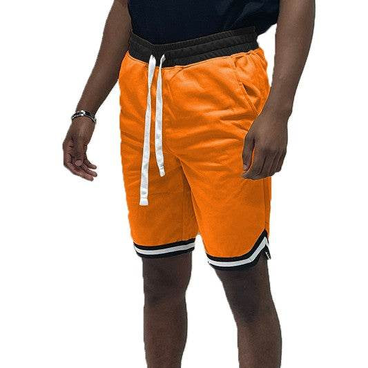 Solid Athletic Basketball Sports Shorts Chevron Trim - VacationGrabs