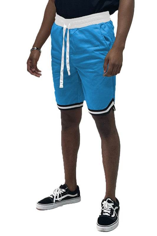 Solid Athletic Basketball Sports Shorts Chevron Trim - VacationGrabs