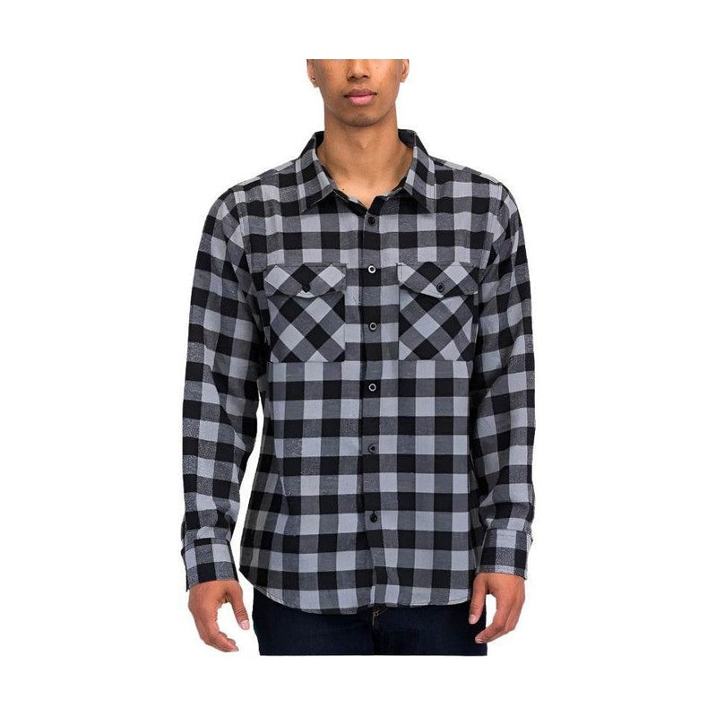 Regular Fit Long Sleeve Checker Plaid Flannel - VacationGrabs